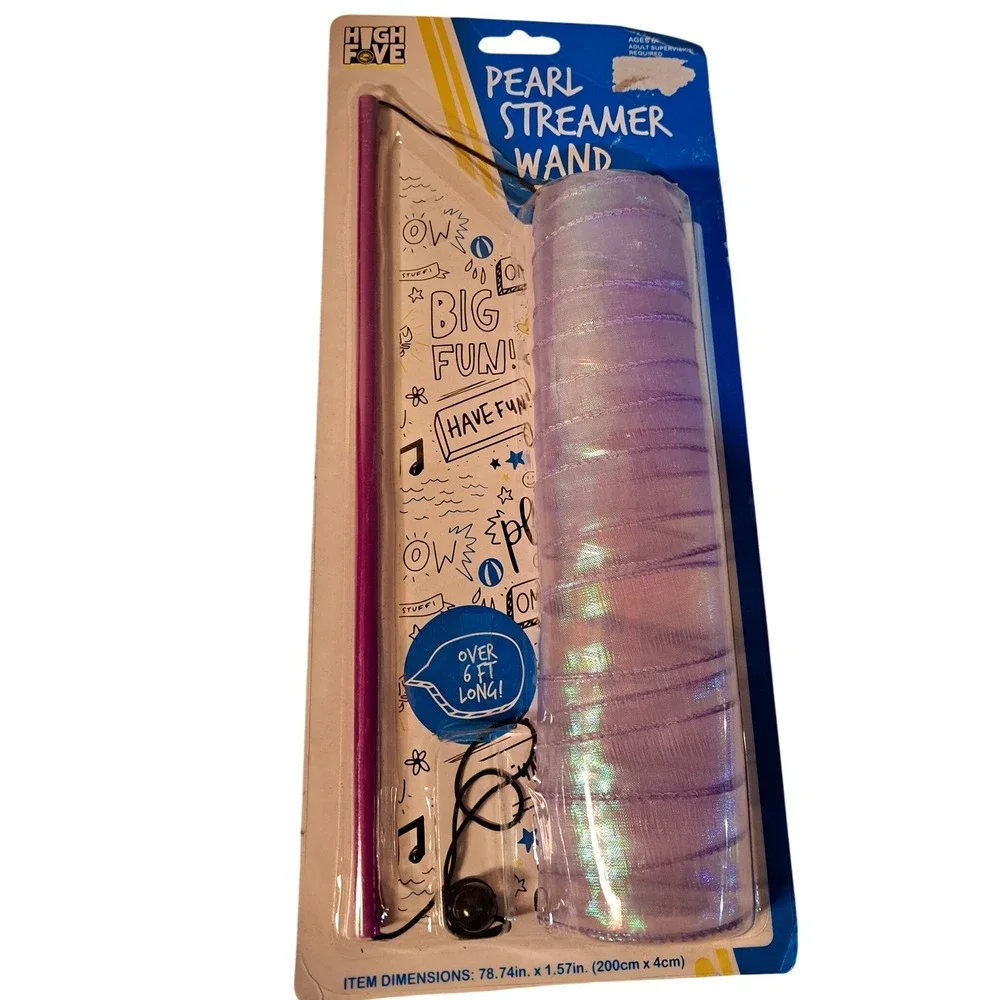 High Five Glitter Streamer Wand Toy for Kids Fun Outdoor Party Play